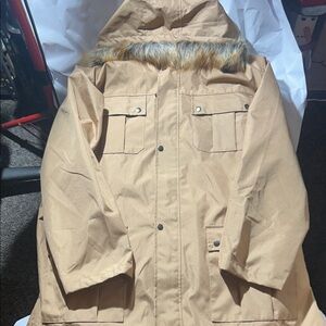 R&O - Men's Tan Hooded Parka with Faux Fur Trim (REMOVABLE HOOD) *New-No Tags*